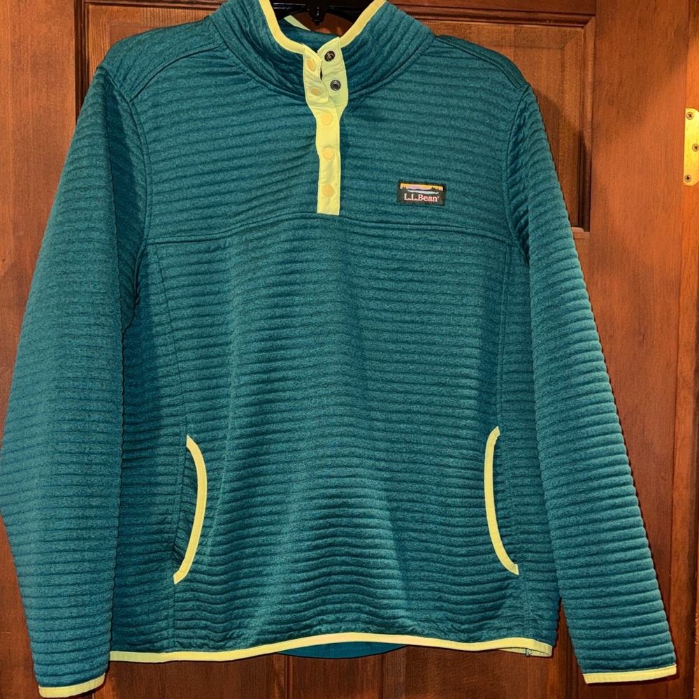 L.L. Bean Teal Fleece with Yellow Trim